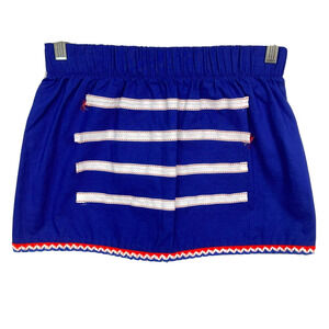 Mamie Ruth Skirt Womens Sz M Blue‎ White Stripe Cotton Ribbon Trim Mini  Pull On